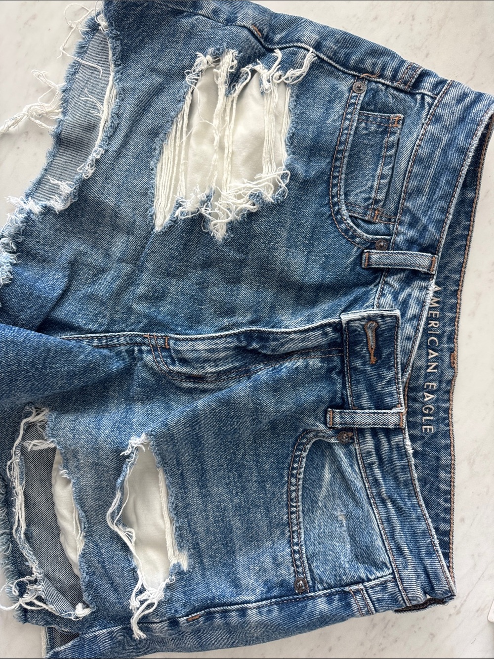 American Eagle Outfitters Distressed Blue Boyfriend Jeans